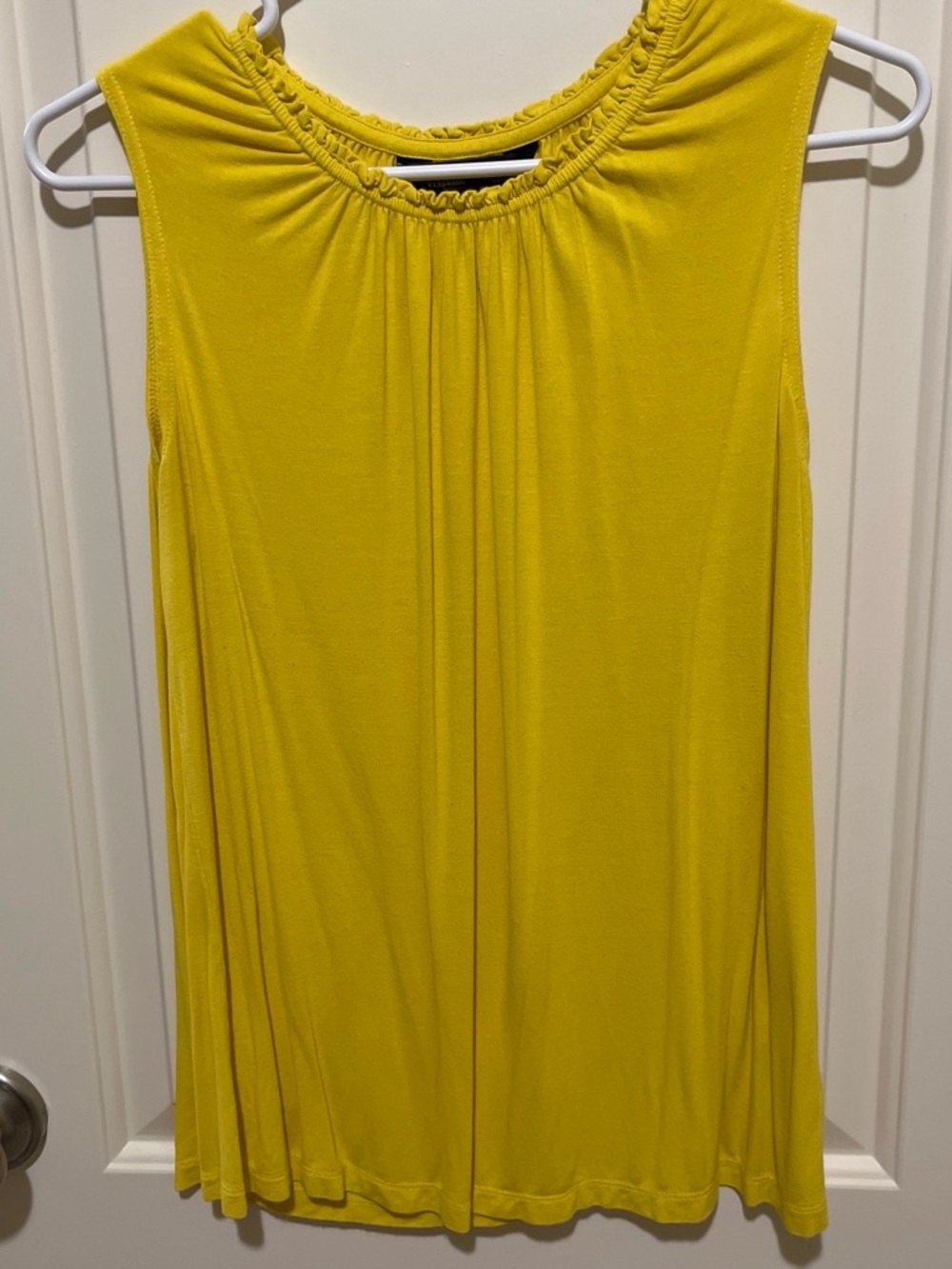 Simply Vera Vera Wang Bright Yellow Sleeveless Gathered Neck Tank